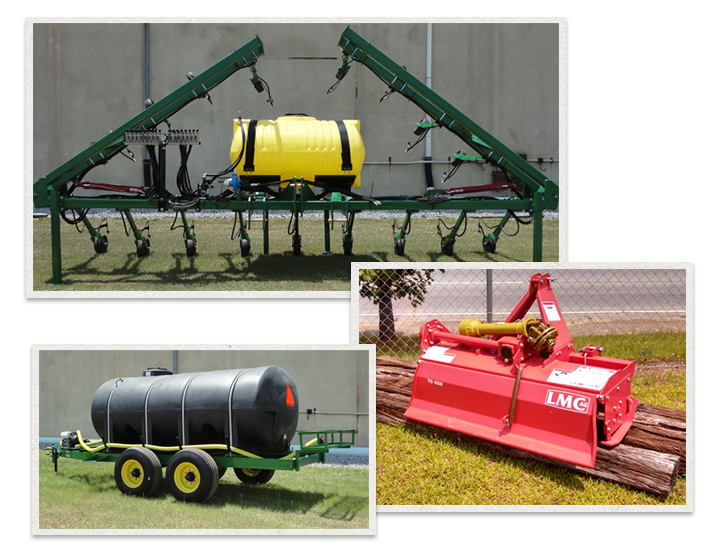 three separate images of LMC Ag products being used